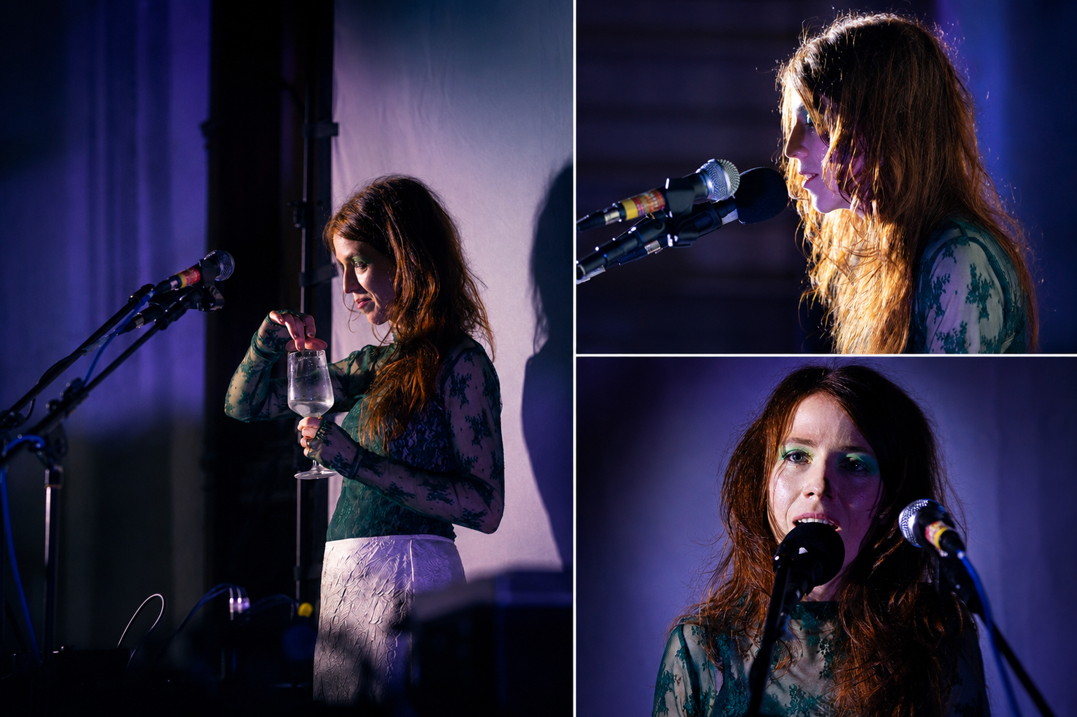 Triptych of .astriDrift performing live